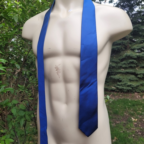 Michael Michael Kors Men's 100% Silk Designer Tie Blue - Picture 5 of 8